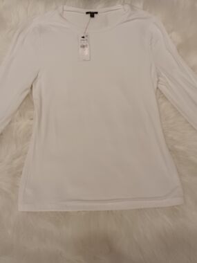 Express White Long Sleeve Crewneck Tee